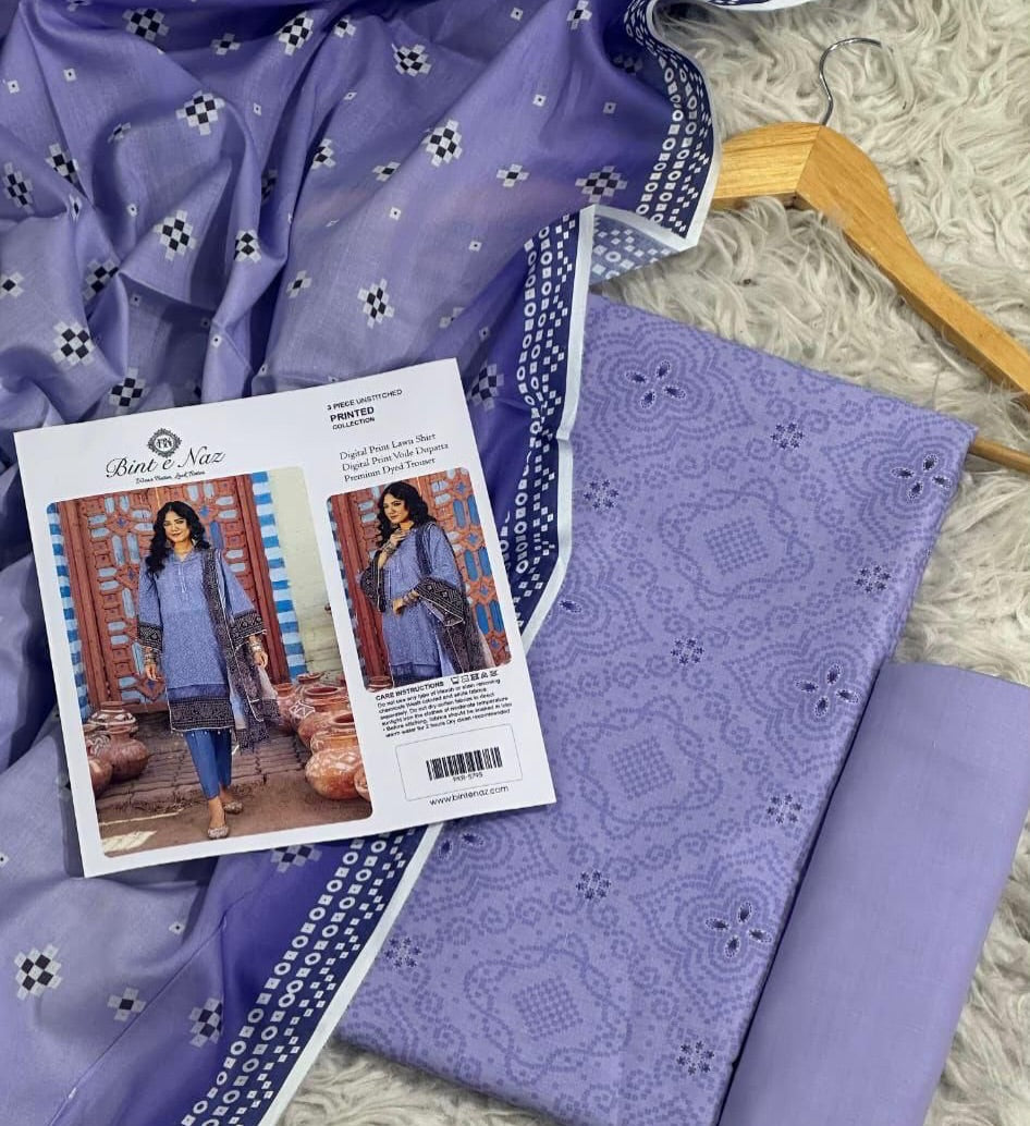 3 Pc Lawn Slub Suit (Unstitched) | Original Gul Ahmad