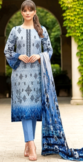 Embroidered Lawn 3pcs Suit ( Unstitched)
