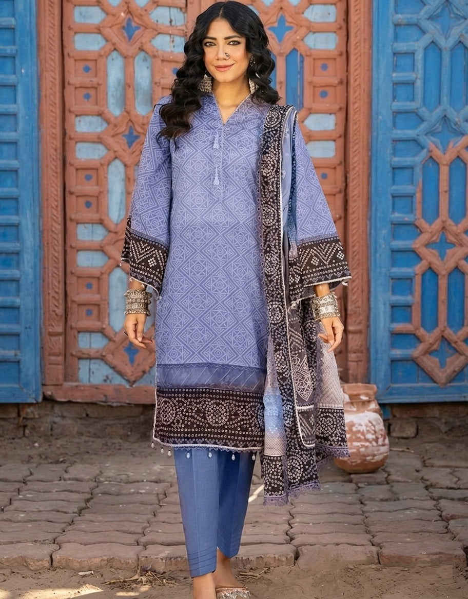 3 Pc Lawn Slub Suit (Unstitched) | Original Gul Ahmad