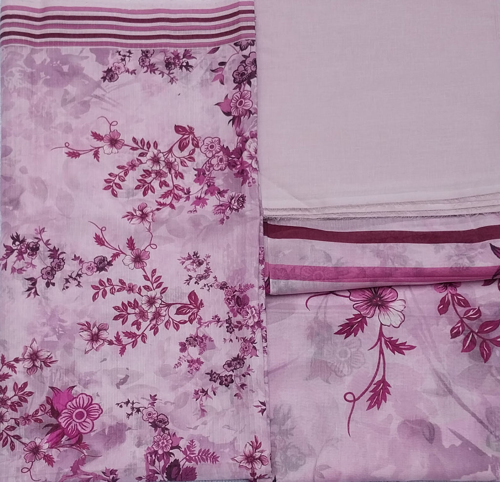 3 Pc Lawn Printed Suit ( Unstitched) | High Quality Fabric