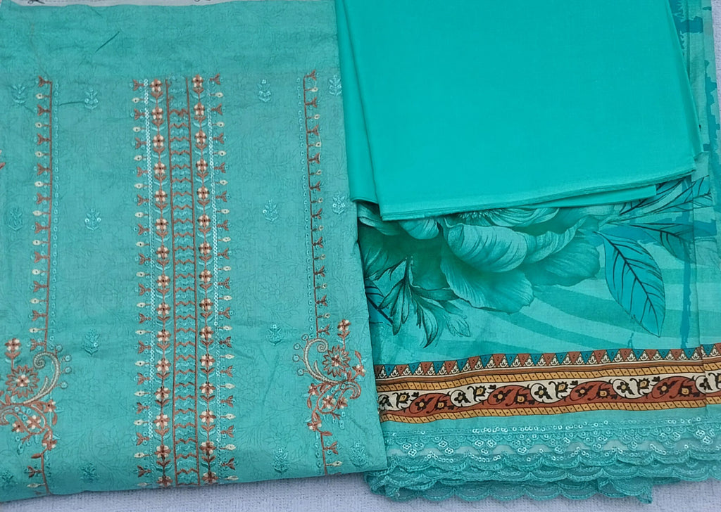 Embroidered Lawn 3pcs Suit ( Unstitched)